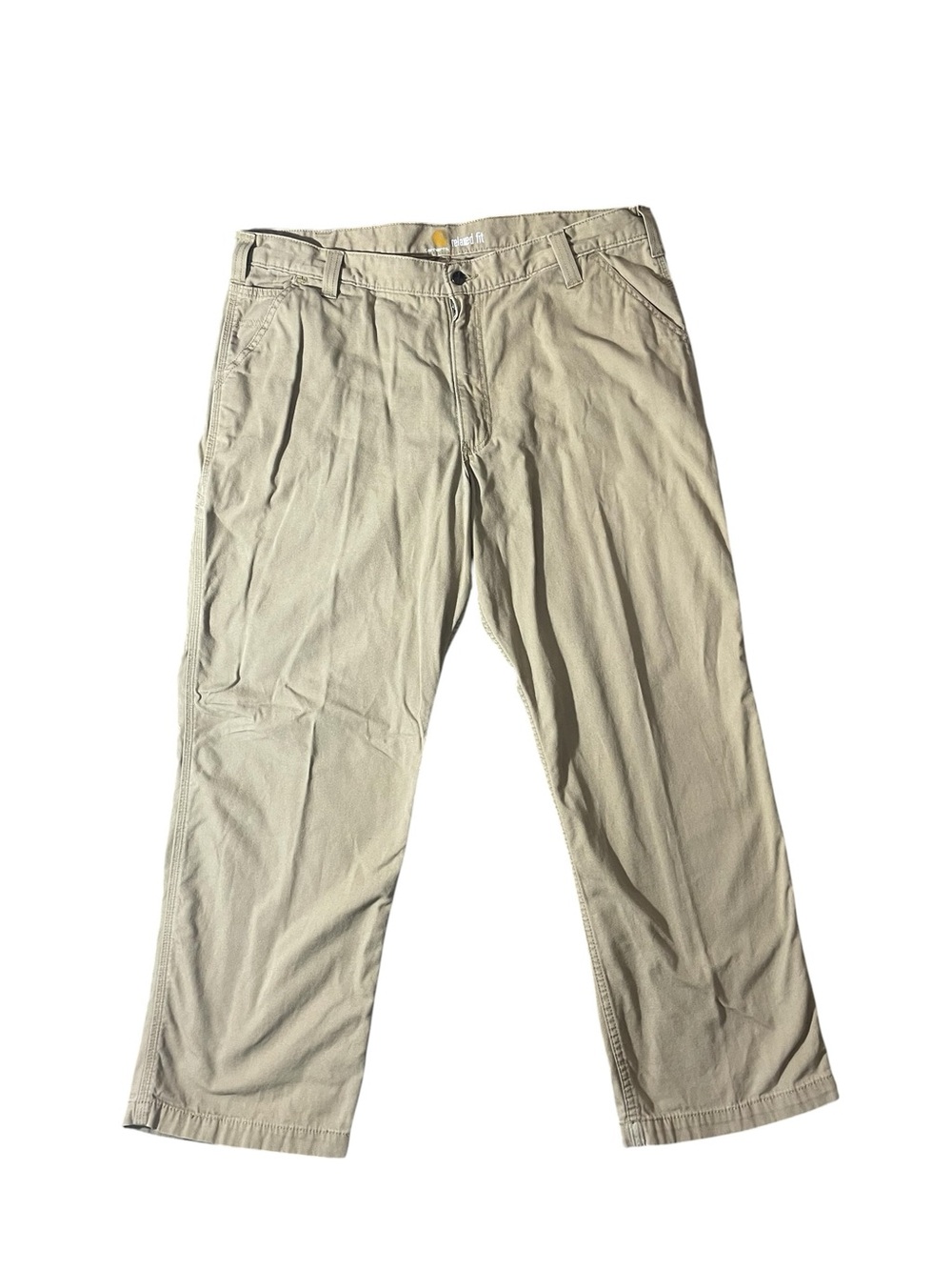 A8- Carhartt Men's 40x30 Tan Chino Work Pants